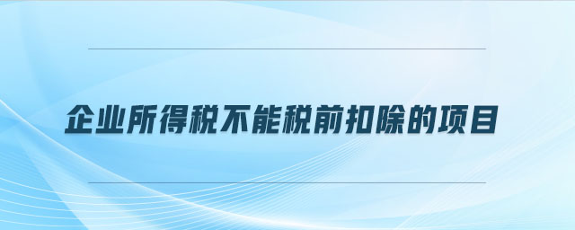 企業所得稅不能稅前扣除的項目