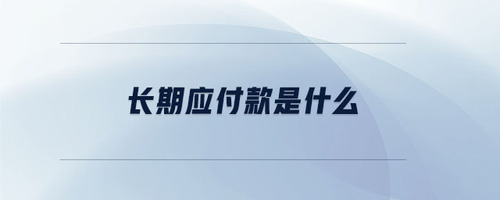長期應(yīng)付款是什么