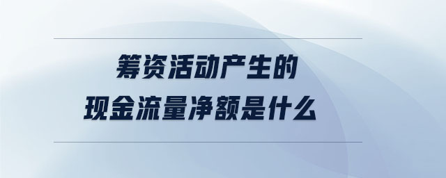 籌資活動產生的現金流量凈額是什么