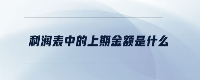 利潤表中的上期金額是什么