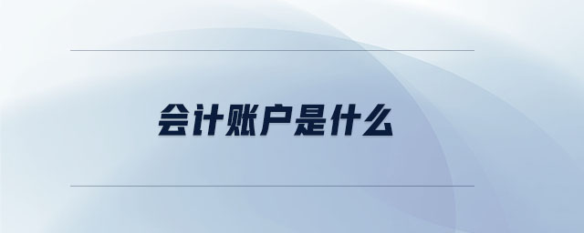 會計賬戶是什么