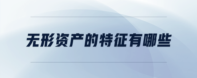 無(wú)形資產(chǎn)的特征有哪些