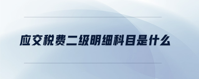應交稅費二級明細科目是什么