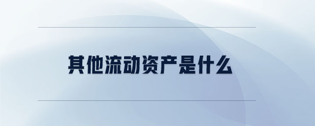 其他流動資產是什么