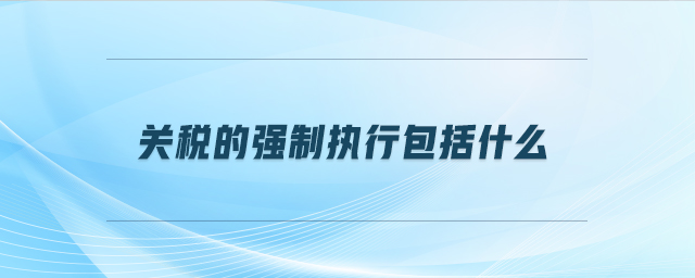 關(guān)稅的強制執(zhí)行包括什么