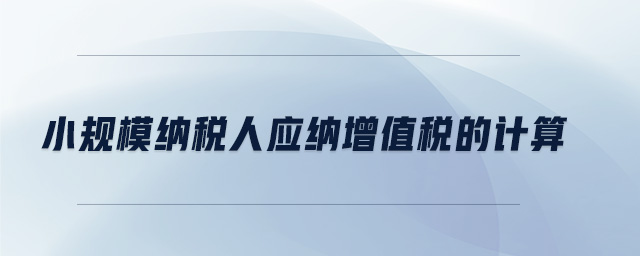 小規模納稅人應納增值稅的計算