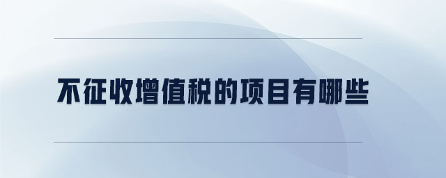 不征收增值稅的項目有哪些