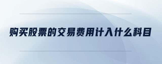 購買股票的交易費用計入什么科目