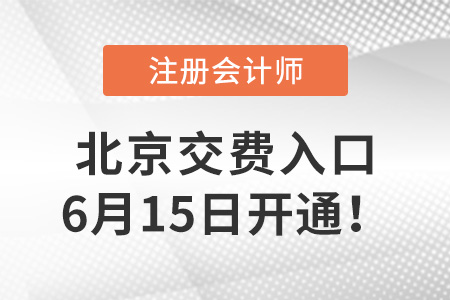 2022年北京市順義區注冊會計師交費入口6月15日開通！
