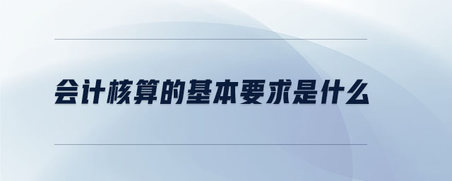 會(huì)計(jì)核算的基本要求是什么