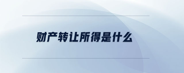 財(cái)產(chǎn)轉(zhuǎn)讓所得是什么