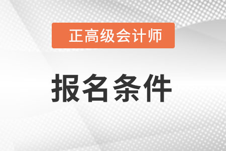 正高級會計師應具備的條件是什么?