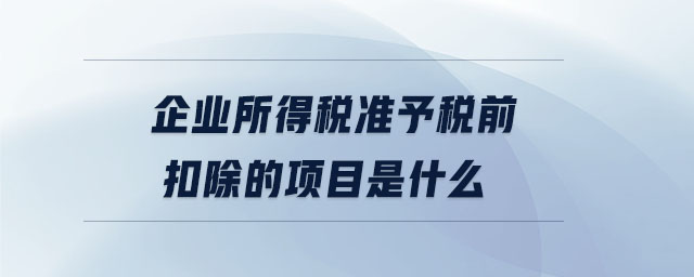 企業所得稅準予稅前扣除的項目是什么