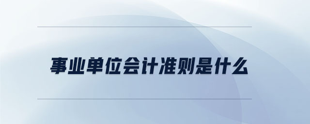 事業單位會計準則是什么