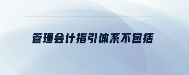 管理會計指引體系不包括