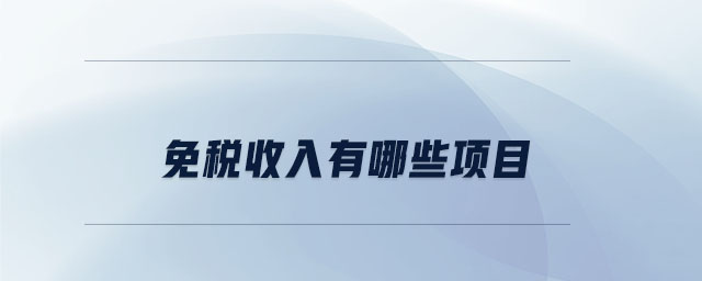 免稅收入有哪些項目