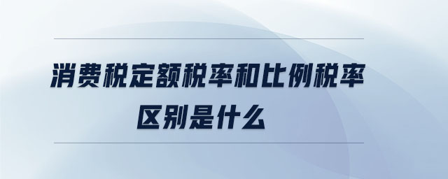 消費(fèi)稅定額稅率和比例稅率區(qū)別是什么