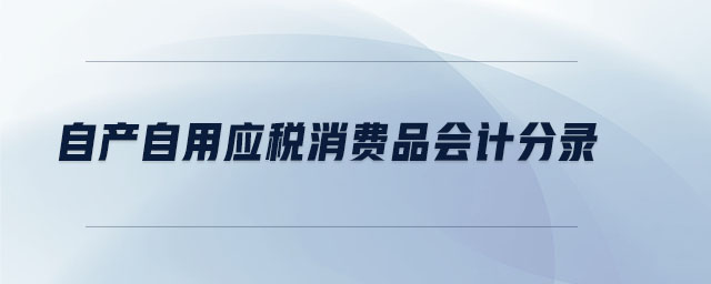 自產自用應稅消費品會計分錄