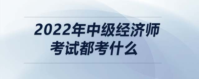 2022年中級經濟師考試都考什么