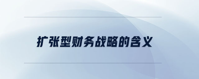 擴張型財務戰略的含義