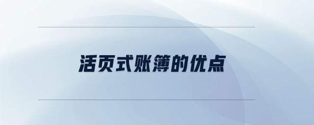 活頁式賬簿的優點