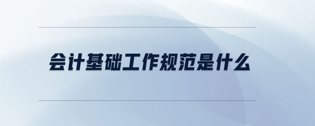 會計基礎工作規范是什么