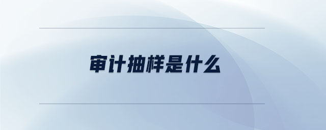 審計抽樣是什么