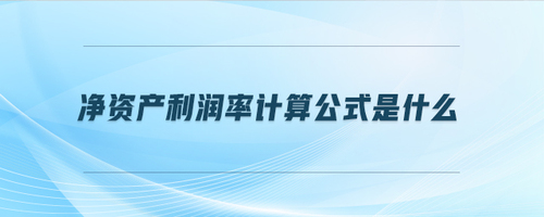 凈資產利潤率計算公式是什么