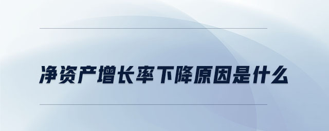 凈資產增長率下降原因是什么