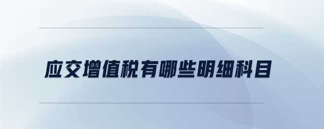 應交增值稅有哪些明細科目