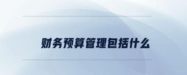 財務預算管理包括什么