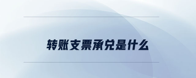 轉賬支票承兌是什么