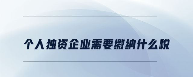 個人獨資企業(yè)需要繳納什么稅