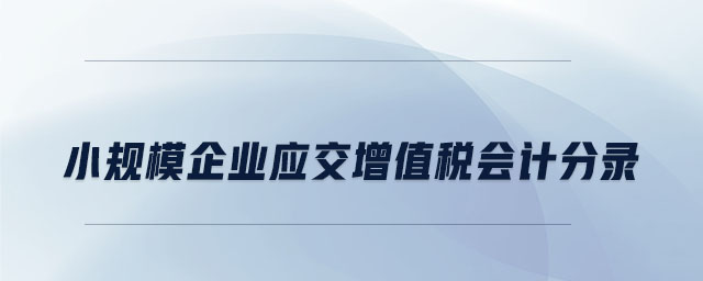 小規模企業應交增值稅會計分錄