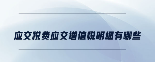 應交稅費應交增值稅明細有哪些