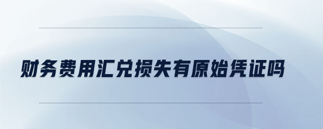 財務費用匯兌損失有原始憑證嗎