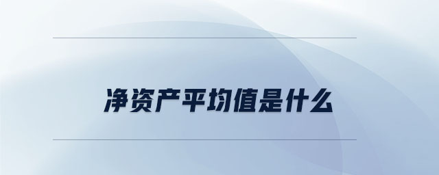 凈資產平均值是什么