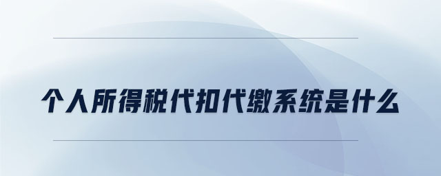 個人所得稅代扣代繳系統是什么
