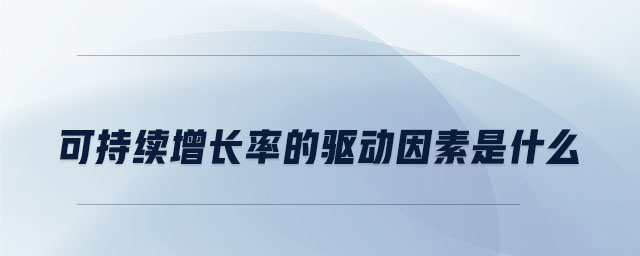 可持續增長率的驅動因素是什么