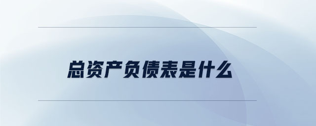 總資產負債表是什么
