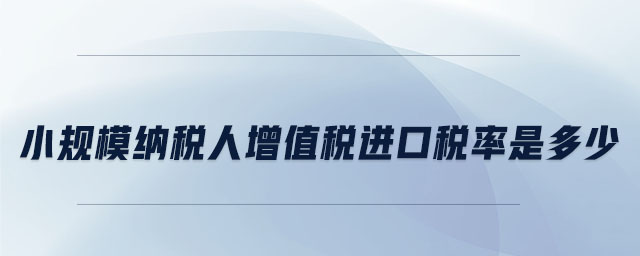 小規(guī)模納稅人增值稅進口稅率是多少