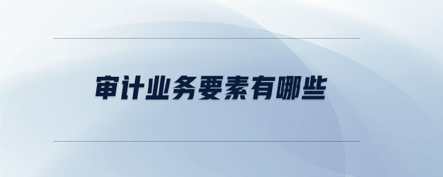 審計業務要素有哪些