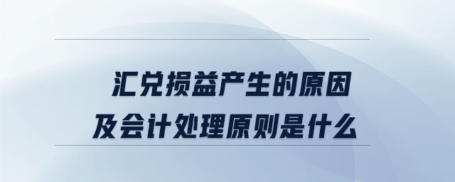 匯兌損益產生的原因及會計處理原則是什么
