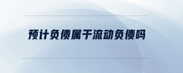 預計負債屬于流動負債嗎