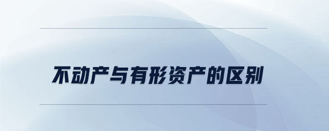 不動產與有形資產的區別