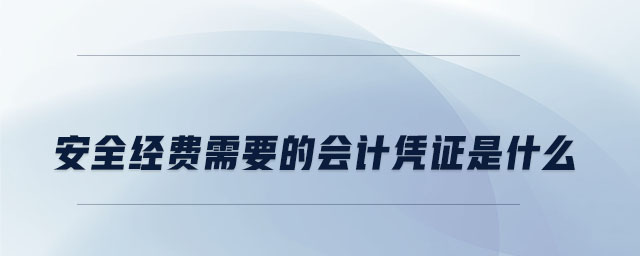 安全經費需要的會計憑證是什么
