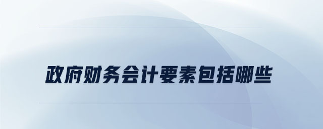 政府財(cái)務(wù)會(huì)計(jì)要素包括哪些