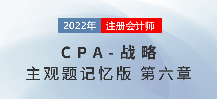 2022年CPA戰略主觀題記憶版第六章：風險與風險管理
