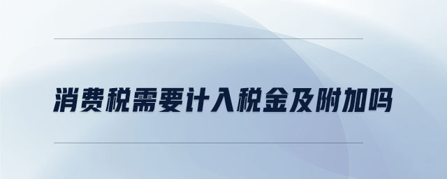 消費稅需要計入稅金及附加嗎