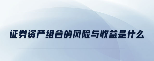 證券資產(chǎn)組合的風(fēng)險(xiǎn)與收益是什么